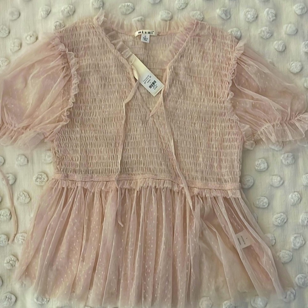 Miami Blush Sheer Top